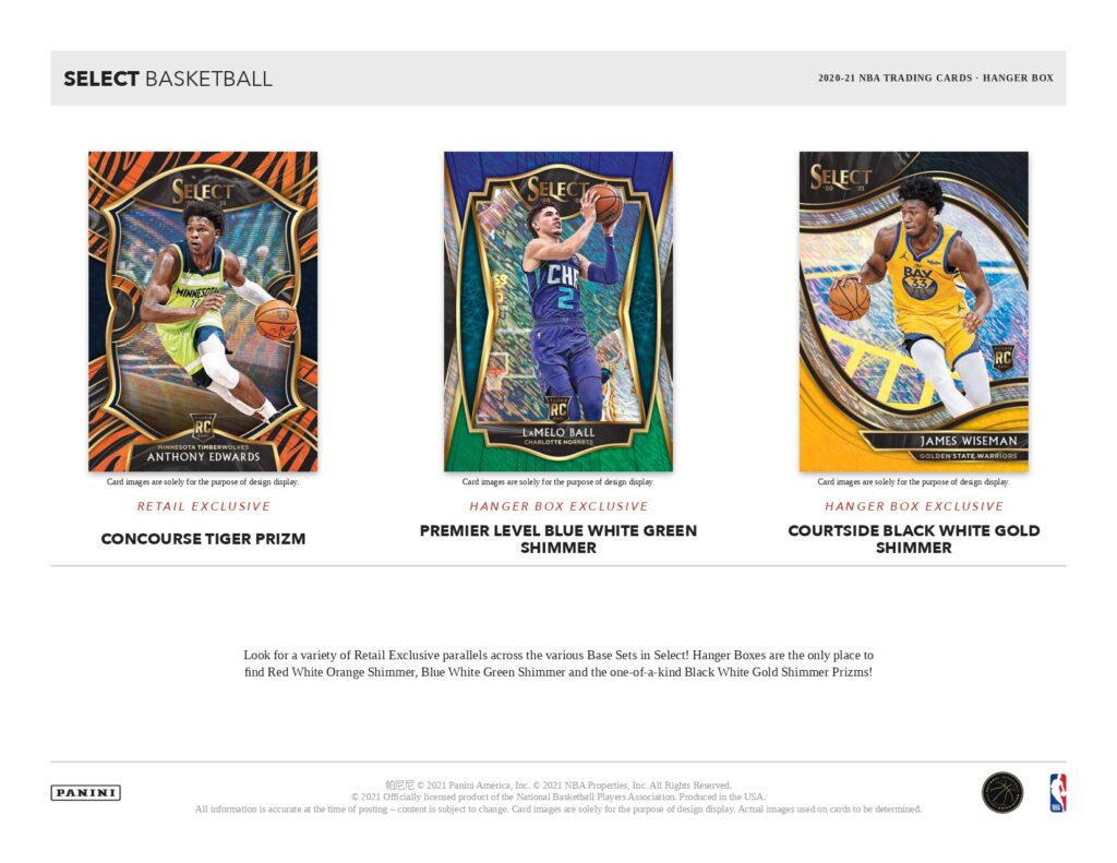 🏀 NBA 2020-21 PANINI SELECT BASKETBALL NPP HANGER BOX【製品情報 