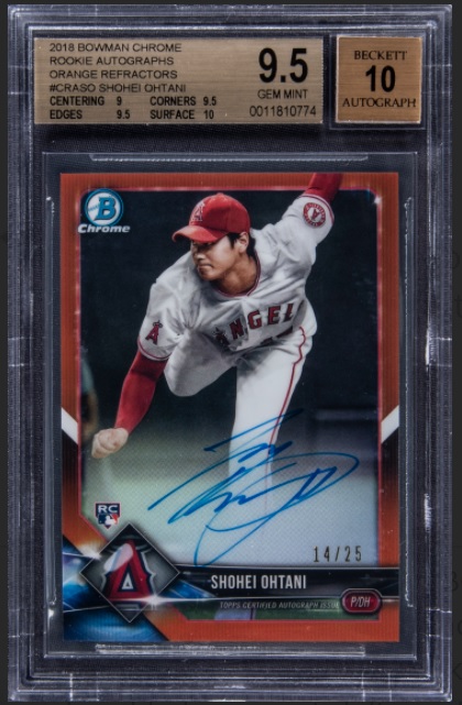 大谷のＮｏ１ルーキーカードは「2018 Bowman」の「 Chrome」に決定