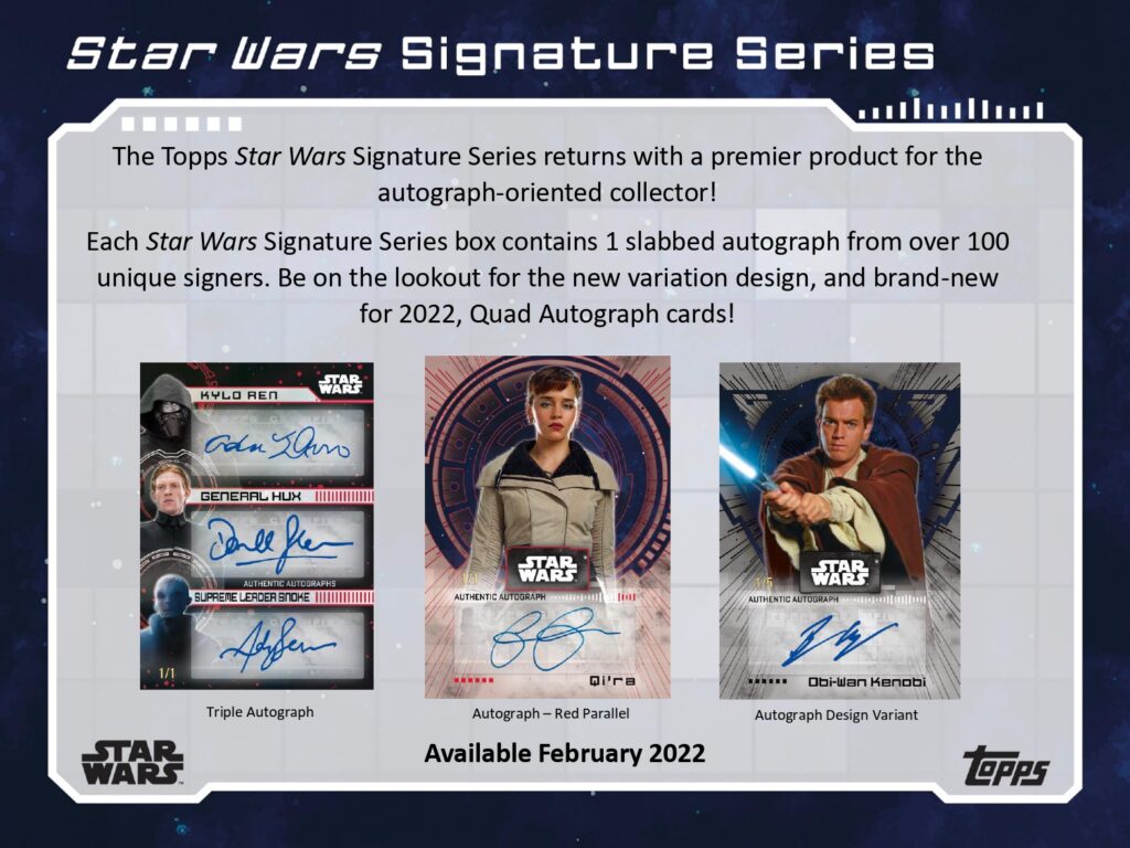 2022 TOPPS STAR WARS SIGNATURE SERIES HOBBY【製品情報】 | Trading 