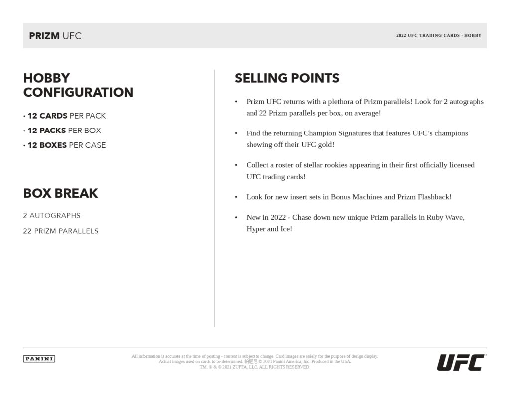 👊 2022 PANINI PRIZM UFC【製品情報】 | Trading Card Journal