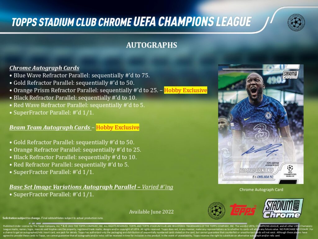 2021/22 TOPPS STADIUM CLUB CHROME UCL - その他