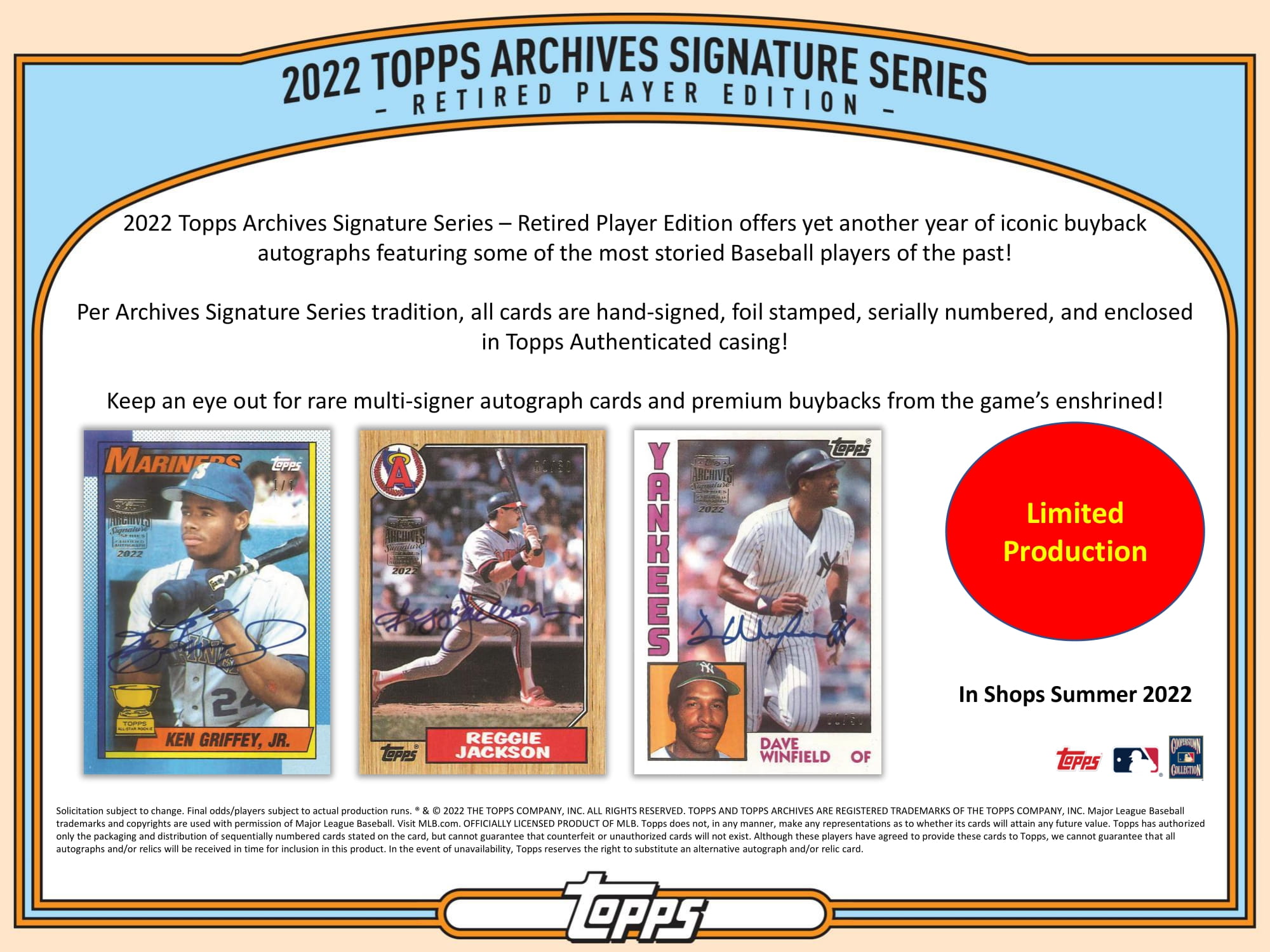 ⚾ TOPPS MLB 2022 ARCHIVES SIGNATURE SERIES – RETIRED【製品情報