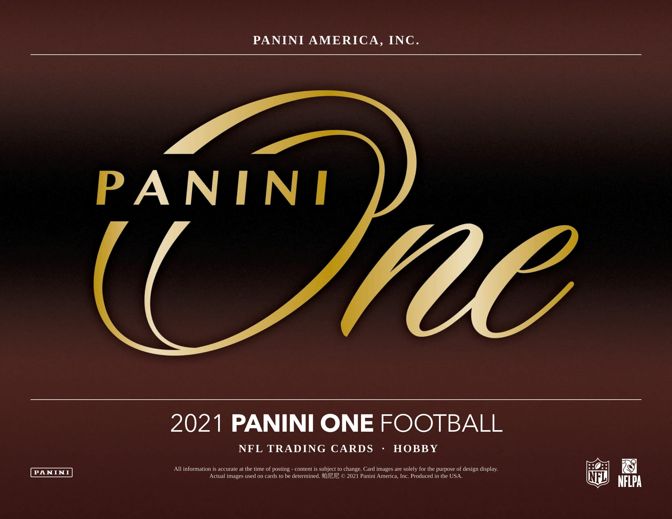 NFL 2021 PANINI ONE FOOTBALL