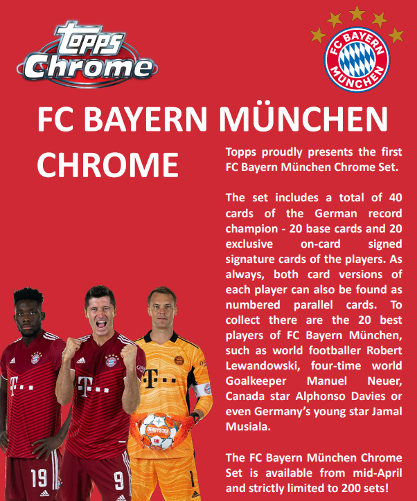 TOPPS CHROME TEAM SET - BAYERN MUNCHEN