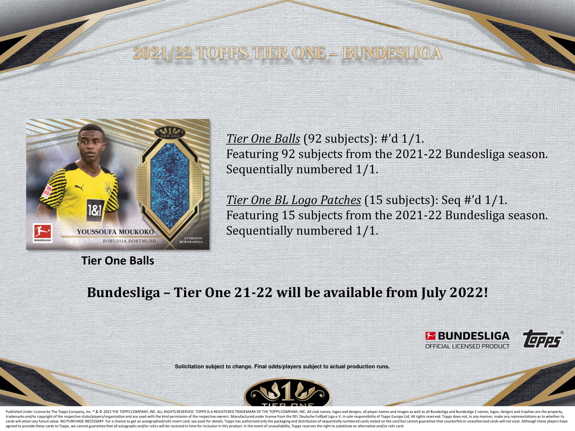 ⚽ 2021/22 TOPPS BUNDESLIGA TIER ONE HOBBY【製品情報】 | Trading
