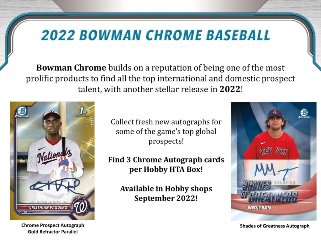 MLB 2022 TOPPS BOWMAN CHROME BASEBALL HTA CHOICE