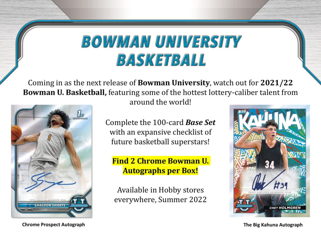 2021-22 TOPPS BOWMAN UNIVERSITY BASKETBALL HOBBY