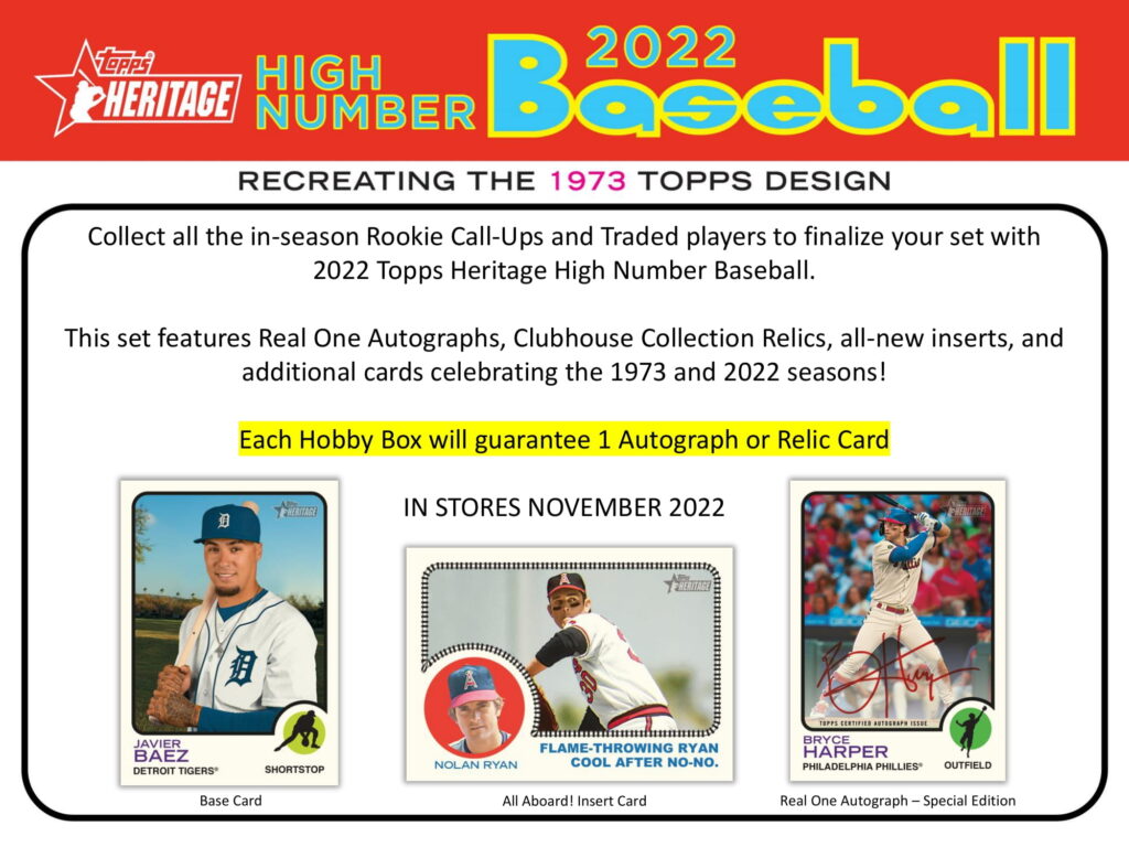 MLB 2022 TOPPS HERITAGE HIGH NUMBER BASEBALL HOBBY