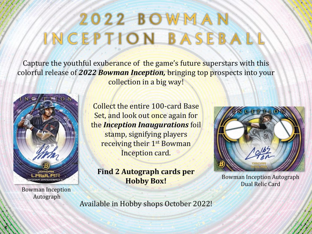 TOPPS 2022 BOWMAN INCEPTION BASEBALL HOBBY
