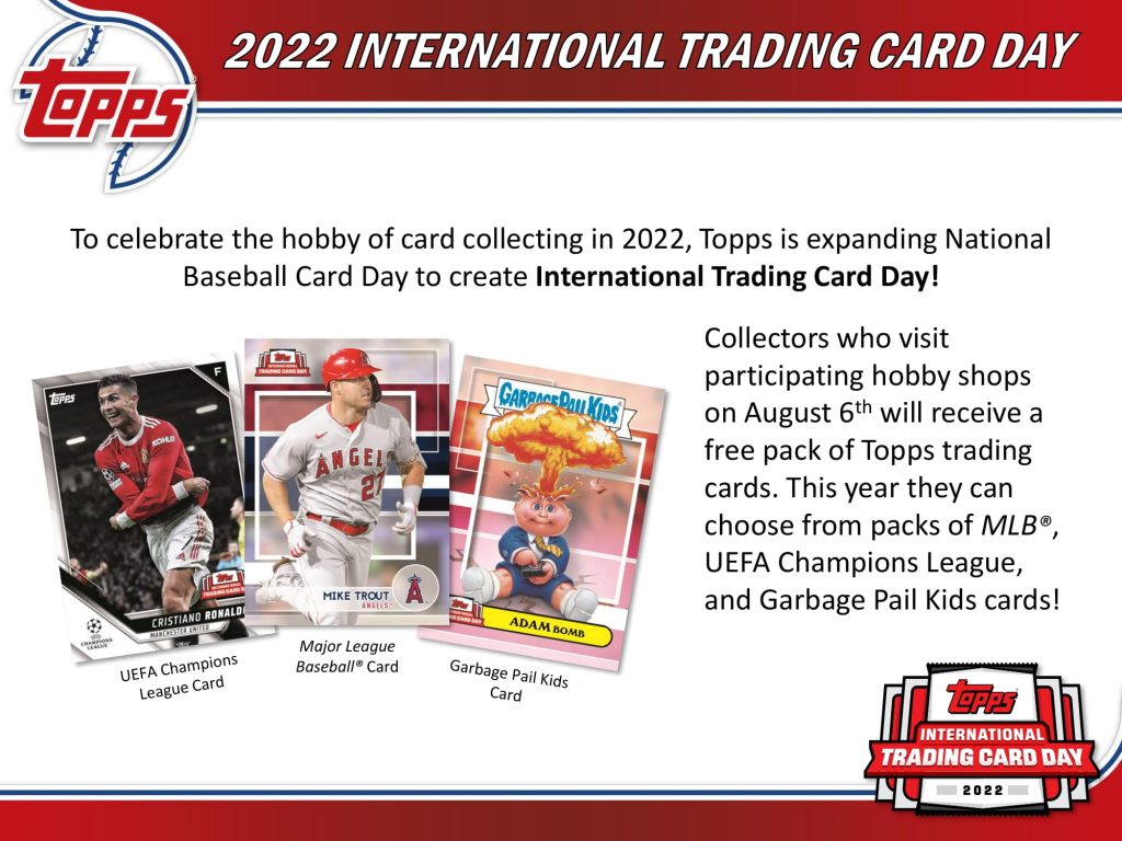 2022 TOPPS INTERNATIONAL TRADING CARD DAY HOBBY