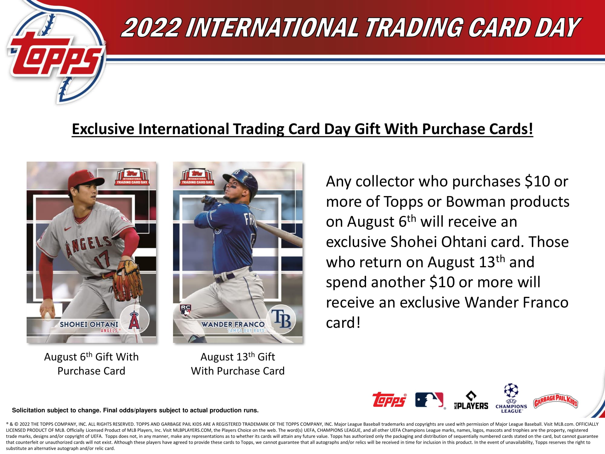 2022 TOPPS INTERNATIONAL TRADING CARD DAY【製品情報】 Trading Card Journal