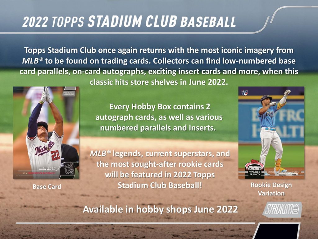 MLB 2022 TOPPS STADIUM CLUB BASEBALL HOBBY