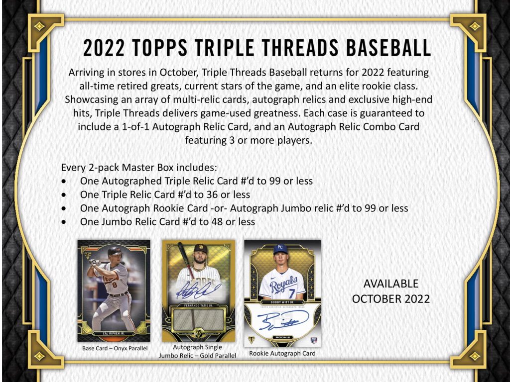 MLB 2022 TOPPS TRIPLE THREADS BASEBALL HOBBY