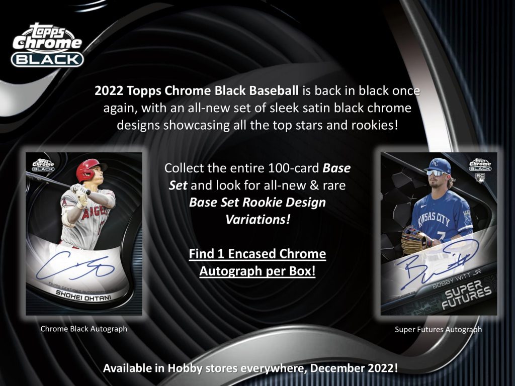 ⚾ MLB 2022 TOPPS CHROME BLACK BASEBALL HOBBY【製品情報