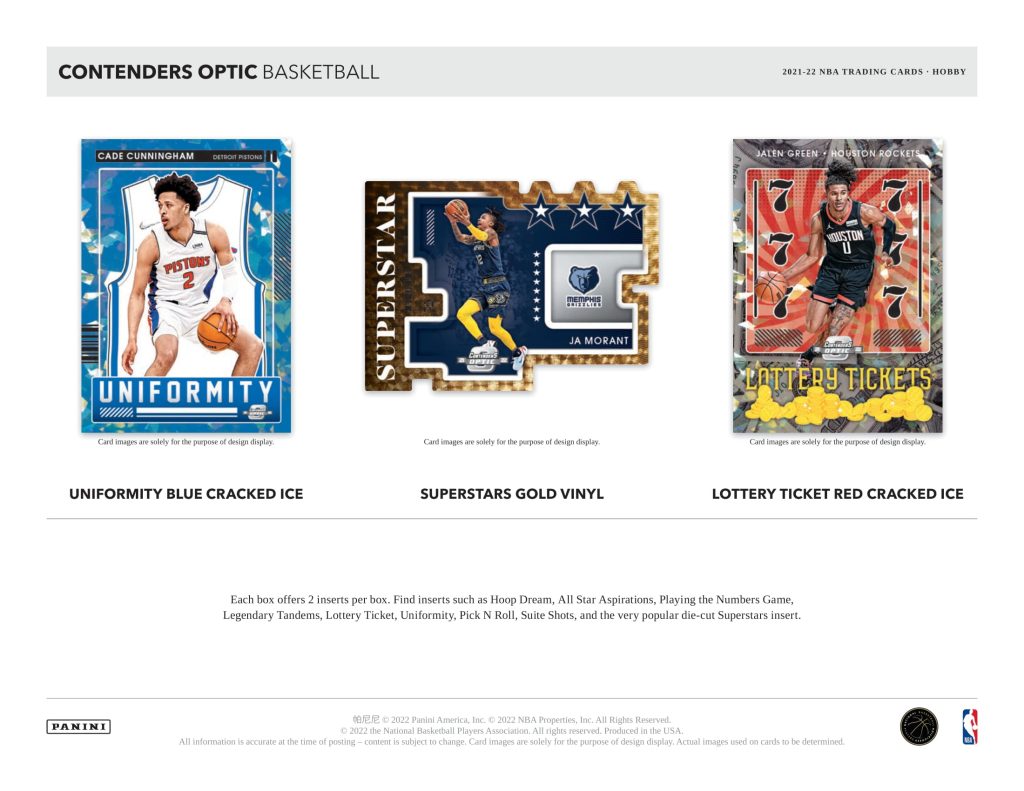 🏀 NBA 2021-22 PANINI CONTENDERS OPTIC BASKETBALL HOBBY【製品情報 ...