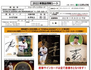 EPOCH 2022 読売ジャイアンツ ”STARS & LEGENDS with MEMORABILIA” ベースボールカード