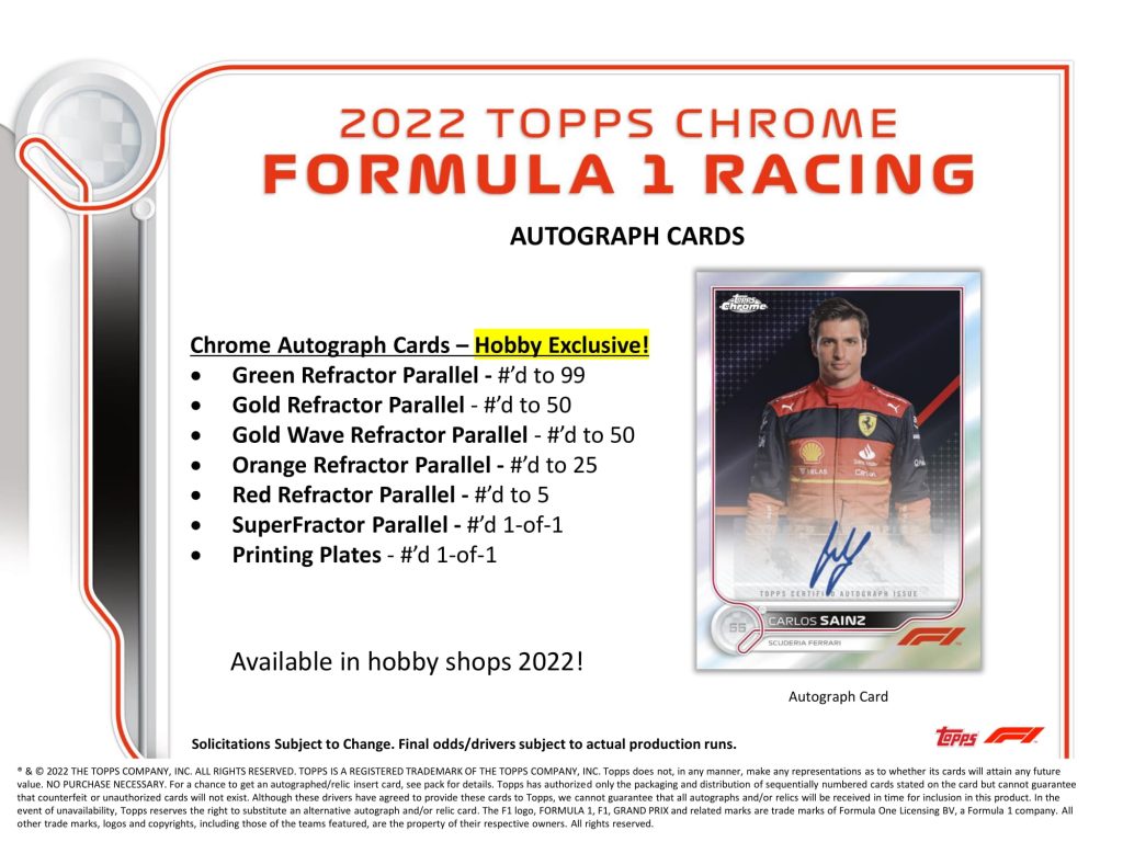 2022 TOPPS FORMULA 1 CHROME HOBBY【製品情報】 | Trading Card Journal
