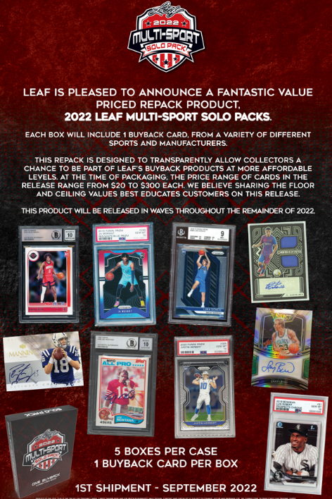 2022 LEAF MULTI-SPORT SOLO PACKS HOBBY