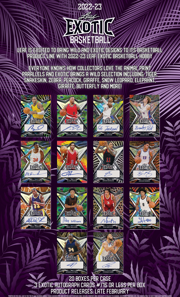 2022-23 LEAF EXOTIC BASKETBALL HOBBY