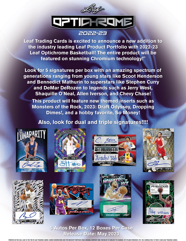 2022-23 LEAF OPTICHROME BASKETBALL HOBBY