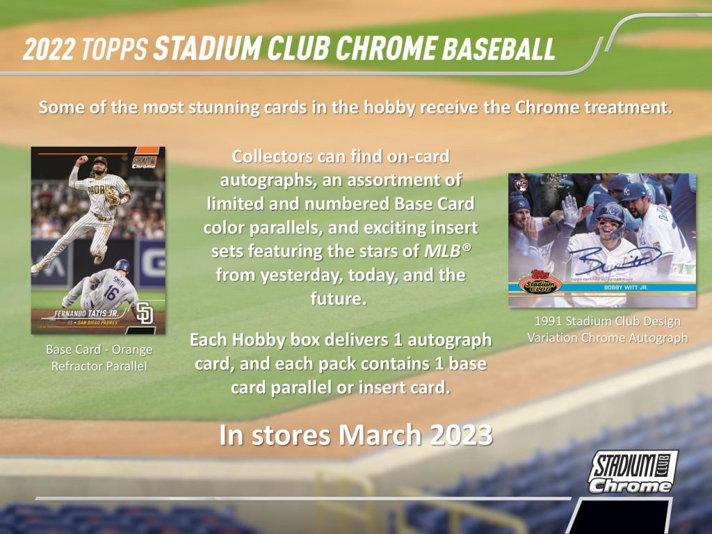 【バーゲンセール！】2022 Topps Stadium Club Chrome