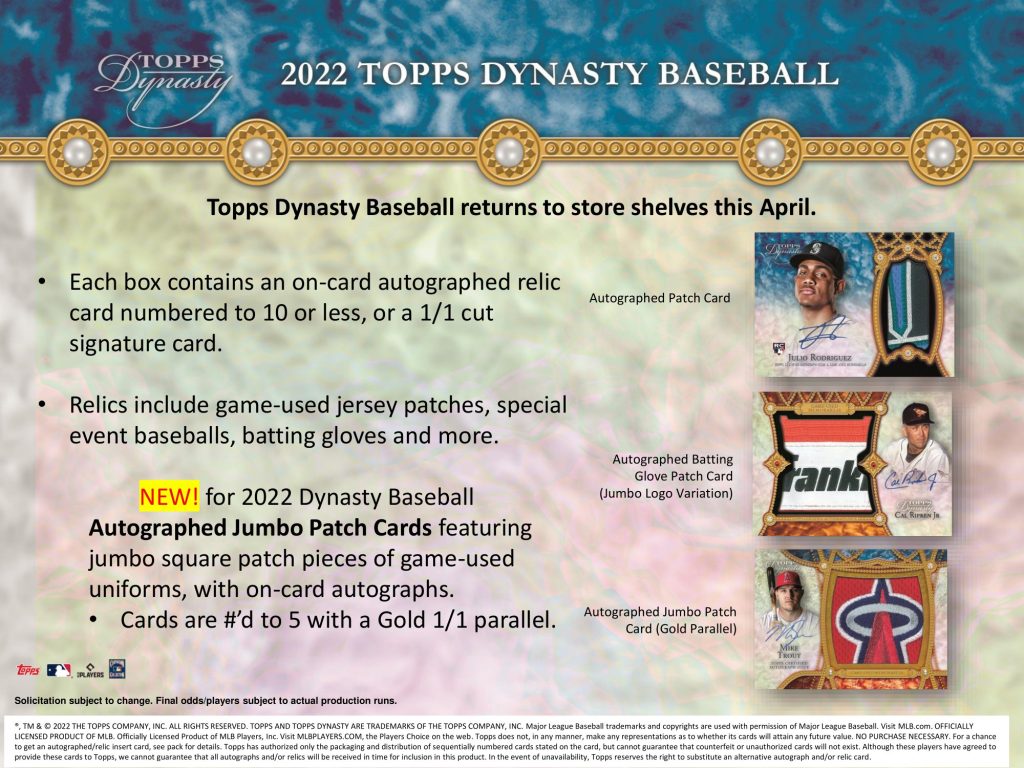 MLB 2022 TOPPS DYNASTY BASEBALL HOBBY