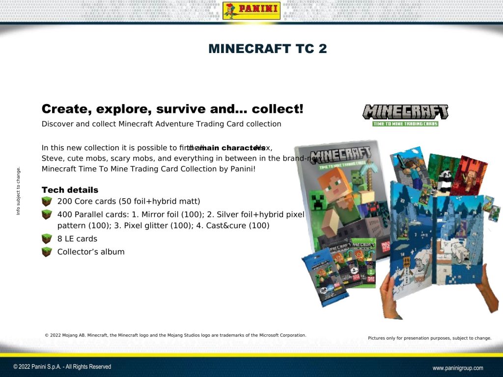 PANINI MINECRAFT SERIES 2 TRADING CARDS Starter Pack