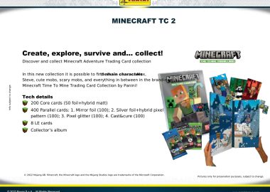 PANINI MINECRAFT SERIES 2 TRADING CARDS Surprise Box