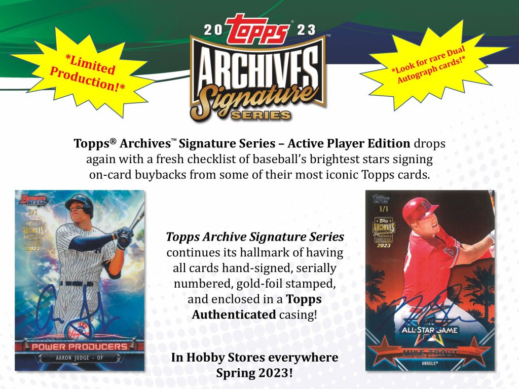 MLB 2023 TOPPS ARCHIVES SIGNATURE SERIES ACTIVE PLAYER EDITION