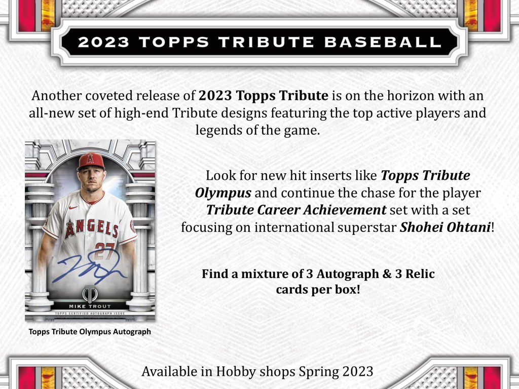 MLB 2023 TOPPS TRIBUTE BASEBALL HOBBY