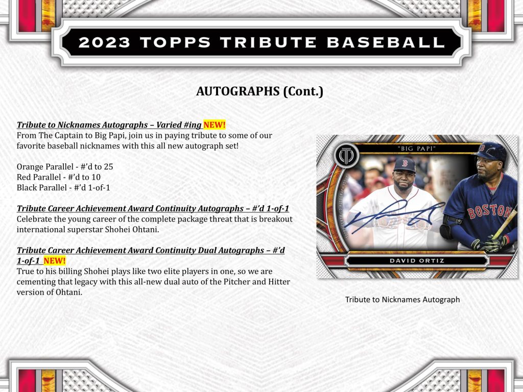 ⚾ MLB 2023 TOPPS TRIBUTE BASEBALL HOBBY【製品情報】 | Trading ...