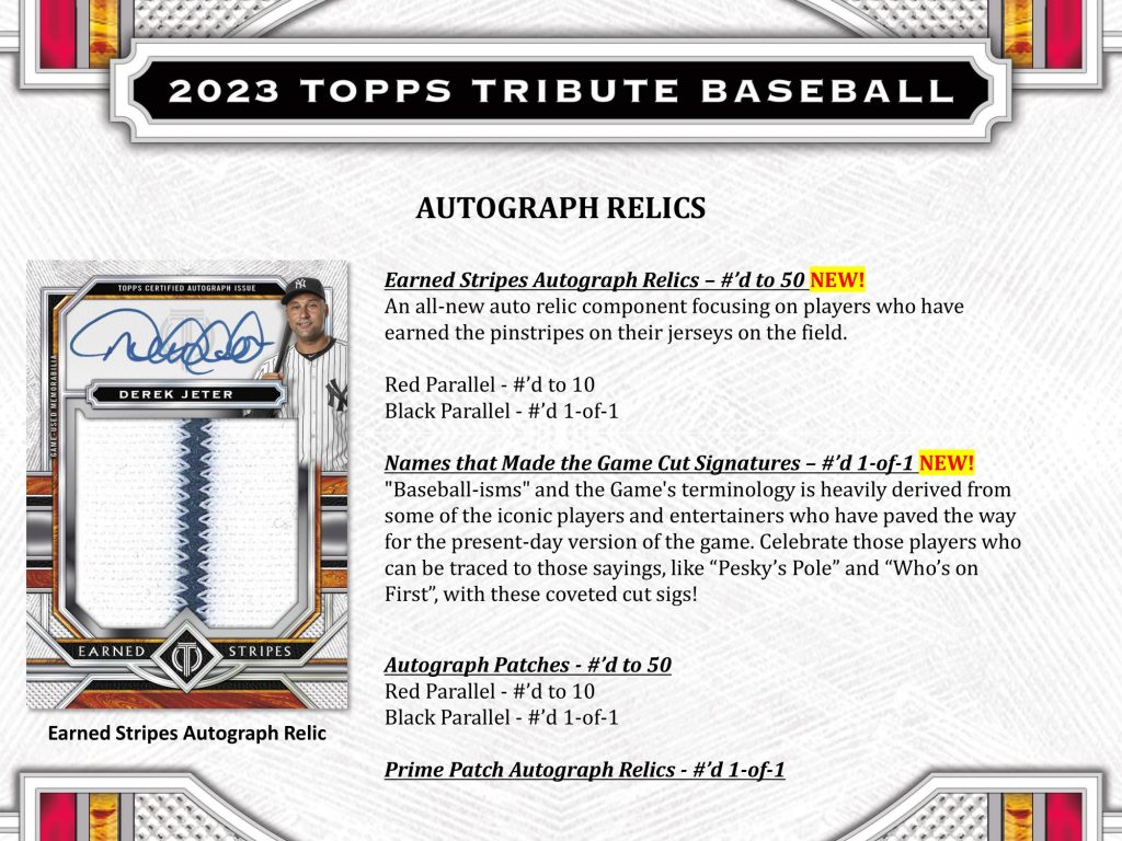 ⚾ MLB 2023 TOPPS TRIBUTE BASEBALL HOBBY【製品情報】 | Trading ...