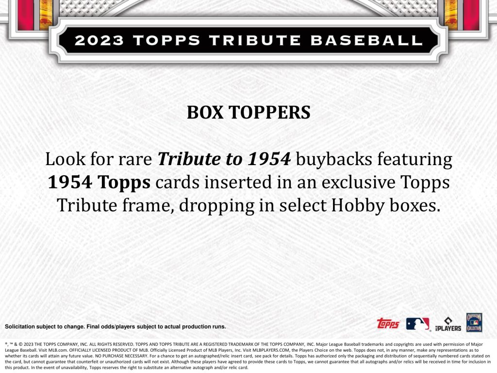 2023 TOPPS TRIBUTE MLB 新品未開封ボックス