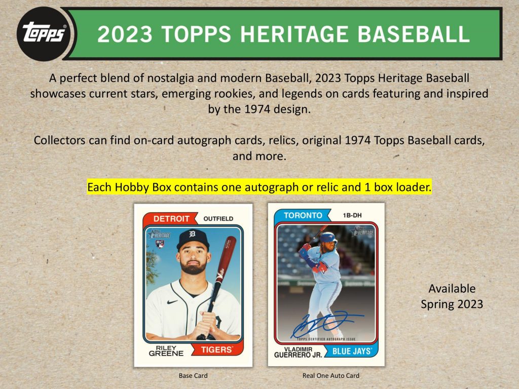 MLB 2023 TOPPS HERITAGE BASEBALL HOBBY