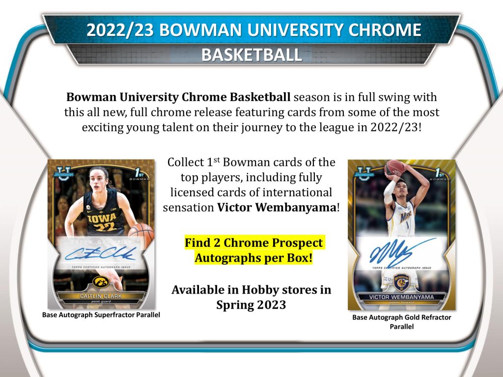 2022-23 TOPPS BOWMAN UNIVERSITY CHROME BASKETBALL HOBBY