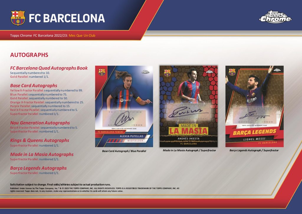 ⚽ 2022-23 TOPPS CHROME TEAM SET FC BARCELONA HOBBY【製品情報 ...