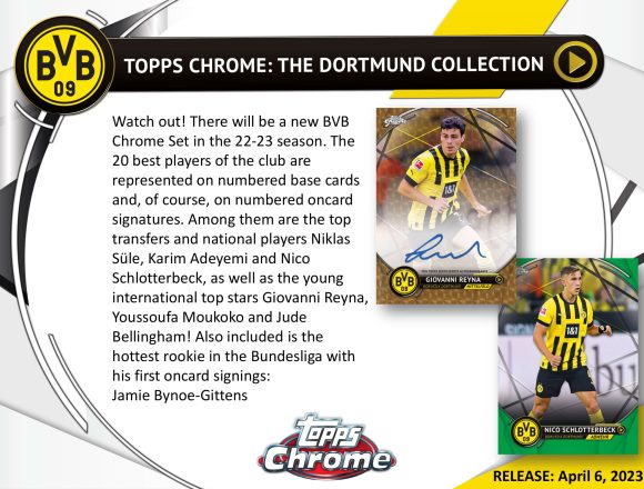 2022-23 TOPPS CHROME: THE BORUSSIA DORTMUND COLLECTION (BVB TEAM SET)