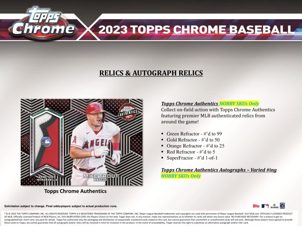 ⚾ MLB 2023 TOPPS CHROME BASEBALL HOBBY【製品情報】 | Trading Card 