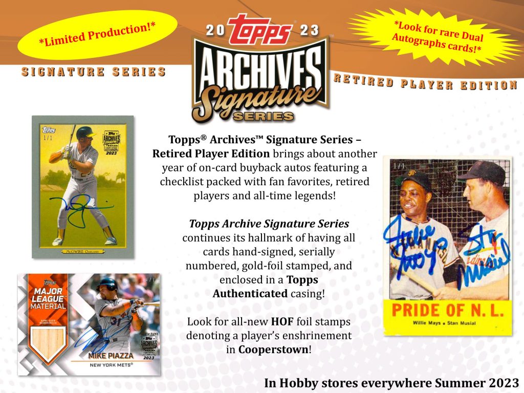 MLB TOPPS 2023 ARCHIVES SIGNATURE SERIES – RETIRED HOBBY