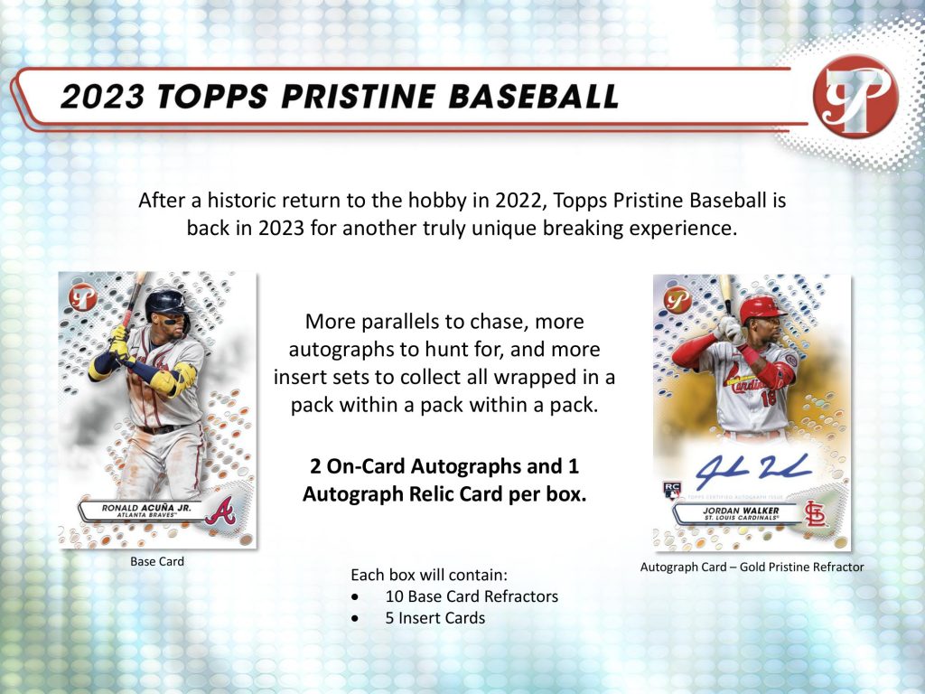 MLB 2023 TOPPS PRISTINE BASEBALL HOBBY