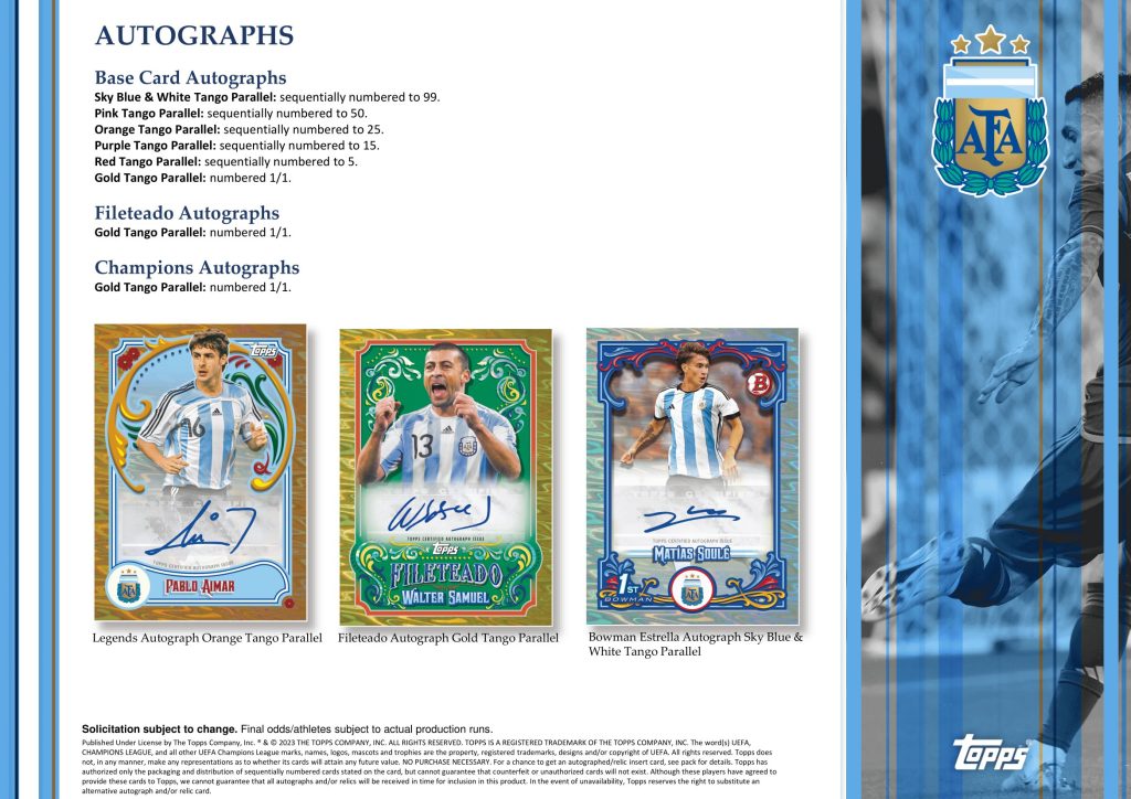 ⚽ 2023 TOPPS TEAM SET ARGENTINA FILETEADO PREMIUM HOBBY【製品情報 ...