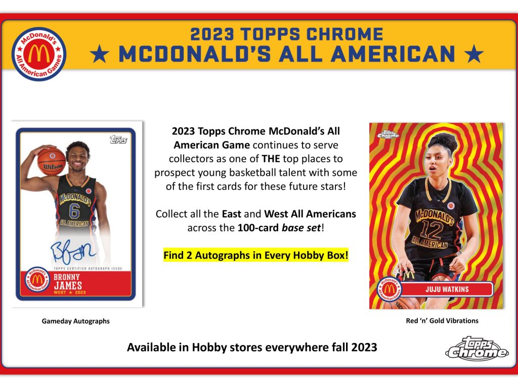 2023 TOPPS CHROME McDonald’s ALL AMERICAN BASKETBALL HOBBY