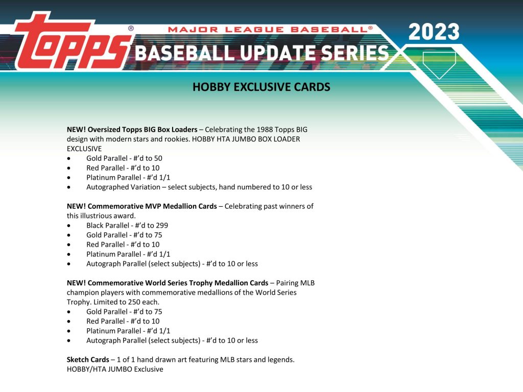 ⚾ MLB 2023 TOPPS UPDATE SERIES BASEBALL JUMBO【製品情報