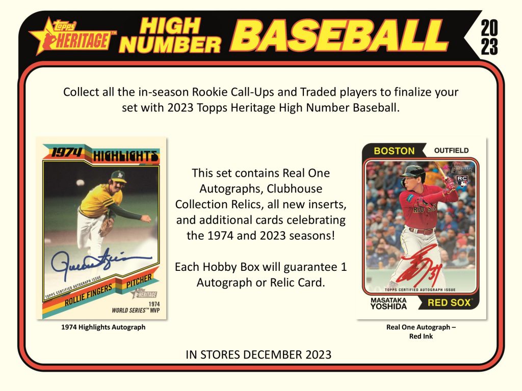 MLB 2023 TOPPS HERITAGE HIGH NUMBER BASEBALL HOBBY