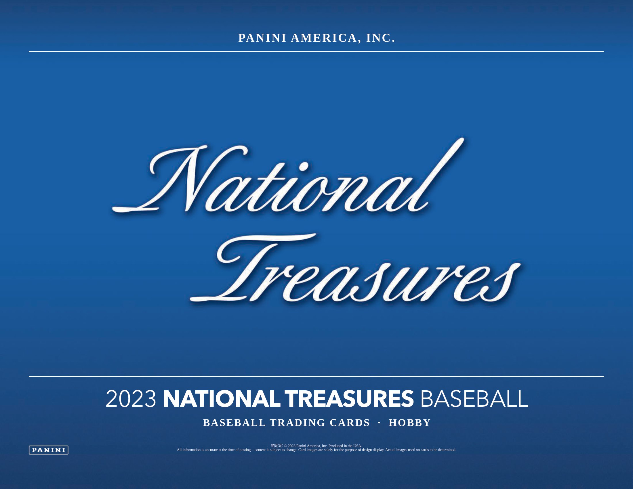 2023 PANINI NATIONAL TREASURES BASEBALL HOBBY Trading Card Journal