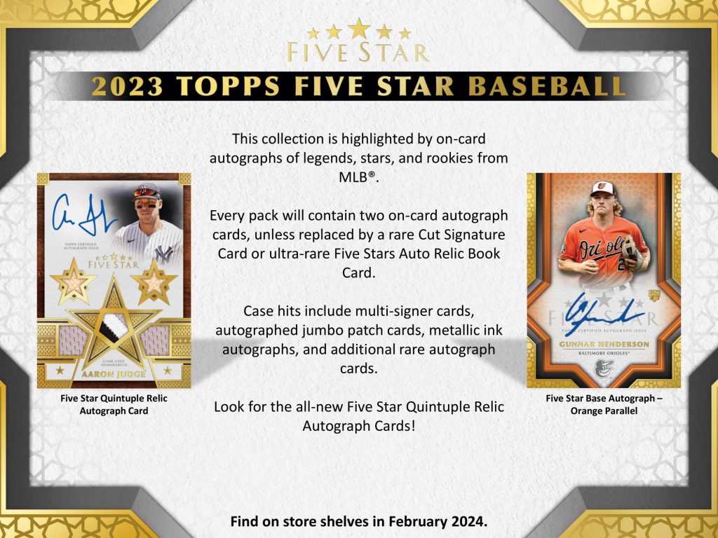 MLB 2023 TOPPS FIVE STAR BASEBALL HOBBY
