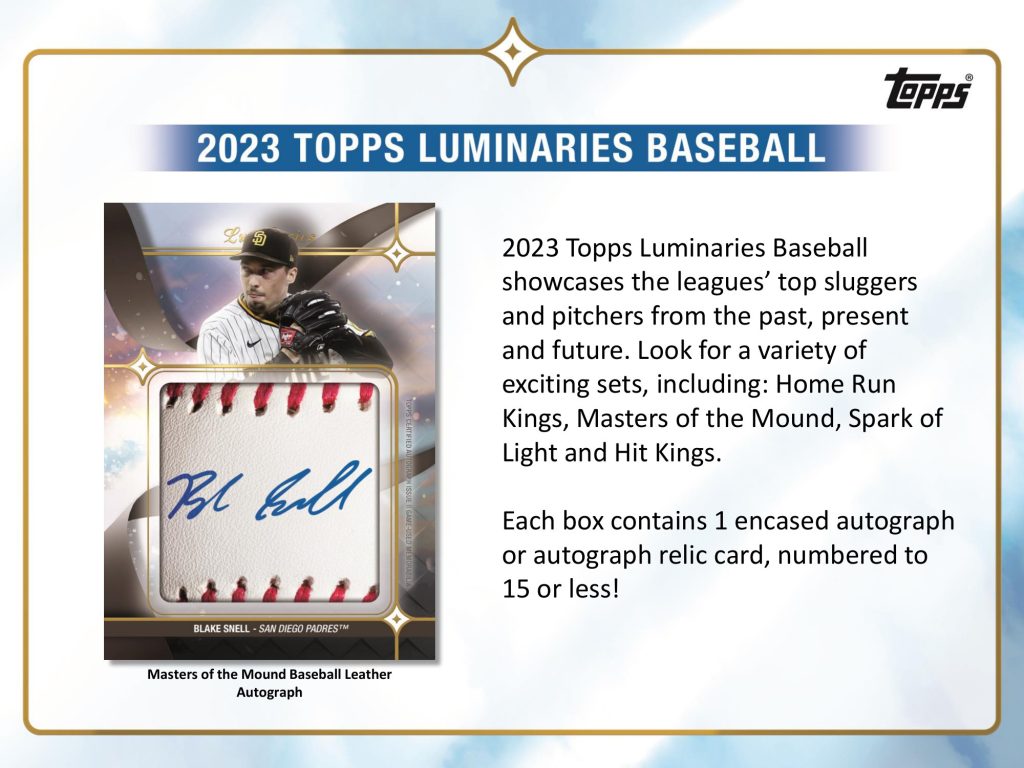 MLB 2023 TOPPS LUMINARIES BASEBALL HOBBY