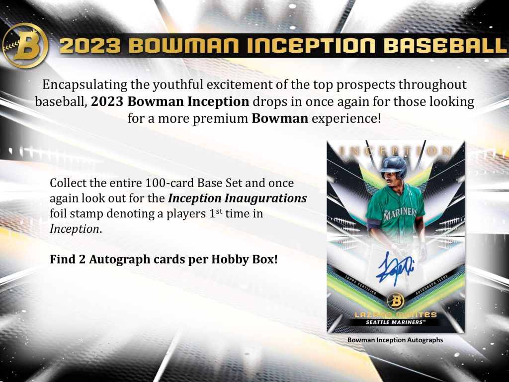 MLB 2023 TOPPS BOWMAN INCEPTION BASEBALL HOBBY