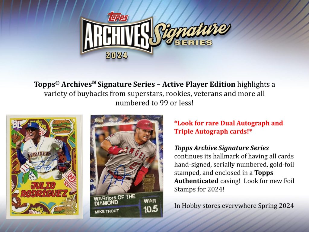 MLB 2024 TOPPS ARCHIVES SIGNATURE SERIES ACTIVE PLAYER EDITION