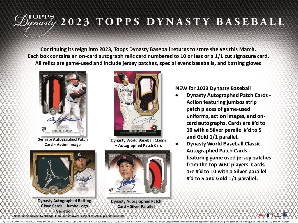 MLB 2023 TOPPS DYNASTY BASEBALL HOBBY